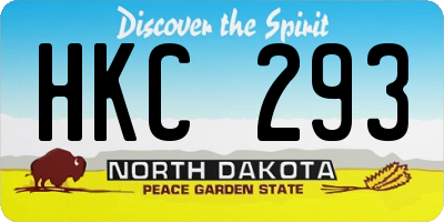 ND license plate HKC293