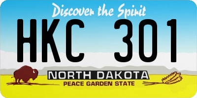 ND license plate HKC301