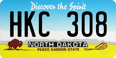 ND license plate HKC308