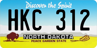 ND license plate HKC312