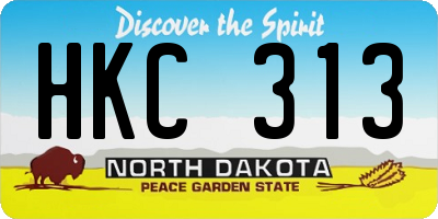 ND license plate HKC313