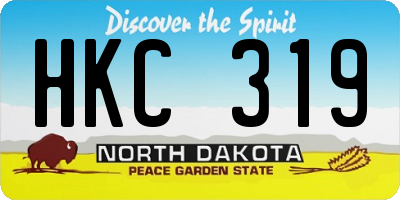 ND license plate HKC319