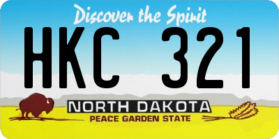 ND license plate HKC321