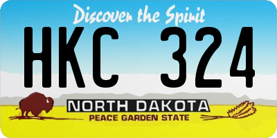 ND license plate HKC324