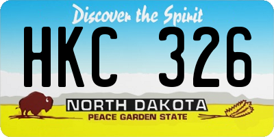 ND license plate HKC326