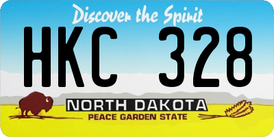 ND license plate HKC328