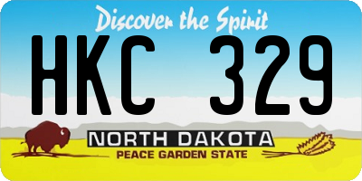 ND license plate HKC329