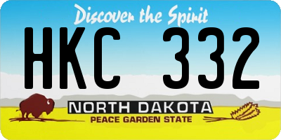 ND license plate HKC332
