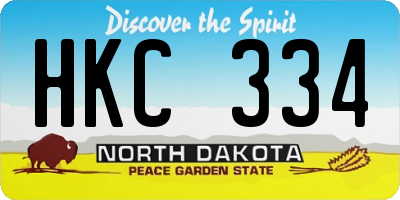 ND license plate HKC334