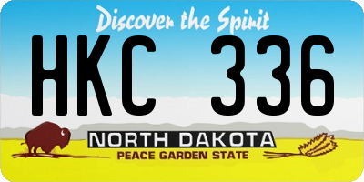 ND license plate HKC336