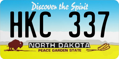 ND license plate HKC337