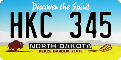 ND license plate HKC345