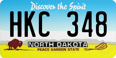 ND license plate HKC348