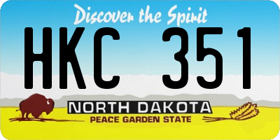 ND license plate HKC351