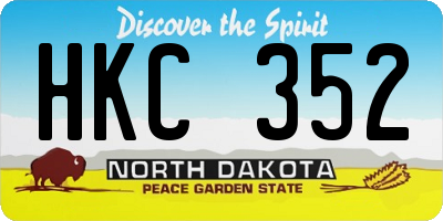 ND license plate HKC352