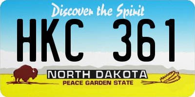 ND license plate HKC361
