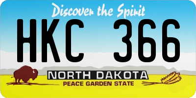 ND license plate HKC366