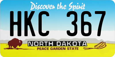 ND license plate HKC367