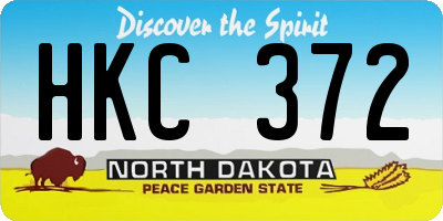 ND license plate HKC372