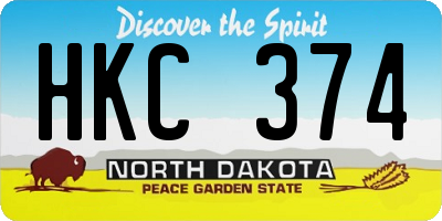 ND license plate HKC374
