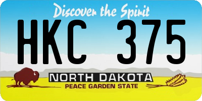 ND license plate HKC375