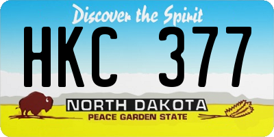 ND license plate HKC377