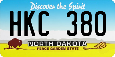 ND license plate HKC380
