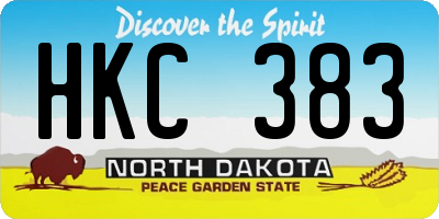 ND license plate HKC383