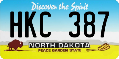 ND license plate HKC387
