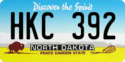 ND license plate HKC392