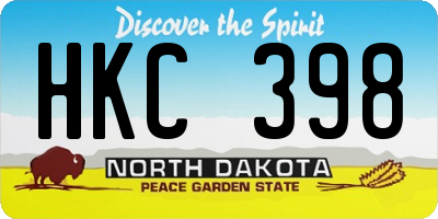 ND license plate HKC398
