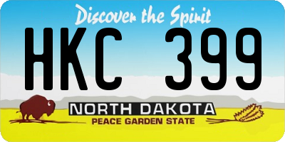 ND license plate HKC399