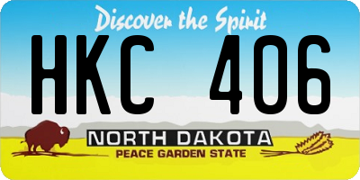 ND license plate HKC406