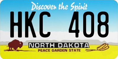ND license plate HKC408