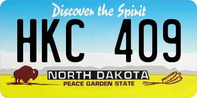 ND license plate HKC409