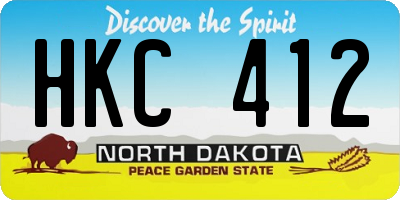 ND license plate HKC412