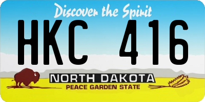 ND license plate HKC416