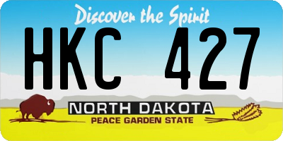 ND license plate HKC427