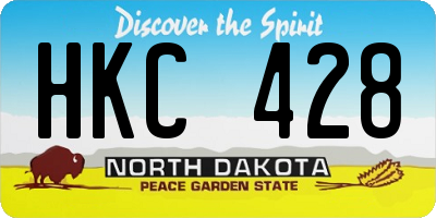 ND license plate HKC428