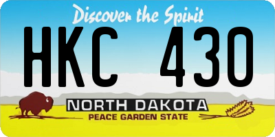 ND license plate HKC430