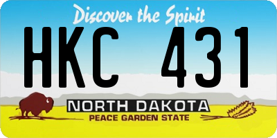 ND license plate HKC431