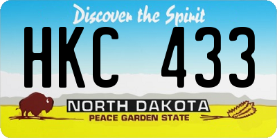 ND license plate HKC433