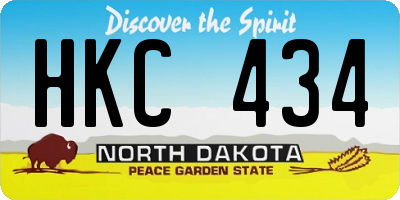 ND license plate HKC434
