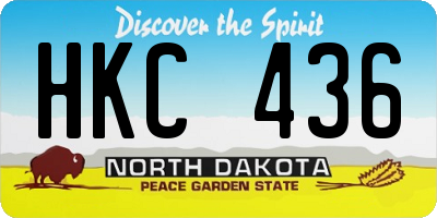 ND license plate HKC436
