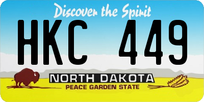 ND license plate HKC449
