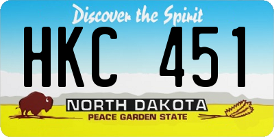 ND license plate HKC451