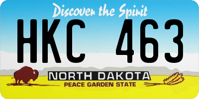 ND license plate HKC463
