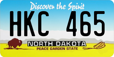 ND license plate HKC465