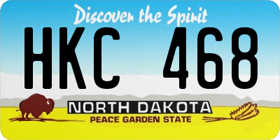 ND license plate HKC468
