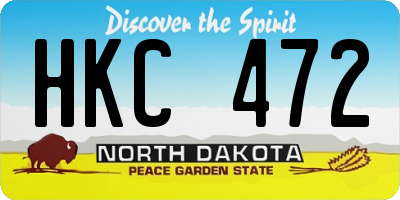 ND license plate HKC472